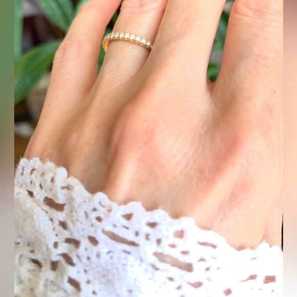 17 natural diamond 14k half eternity band 💫❤️ - Picture 5 of 7